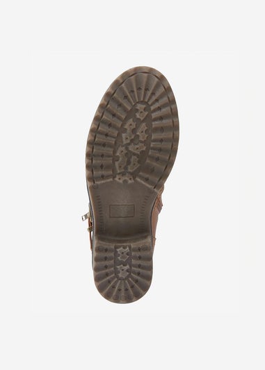 Cotton Traders Tan Knitted Collar Boots