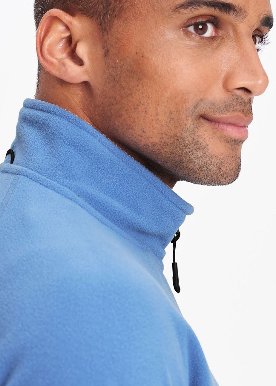 Cotton Traders Arctic Blue Recycled Microfleece Half Zip Top