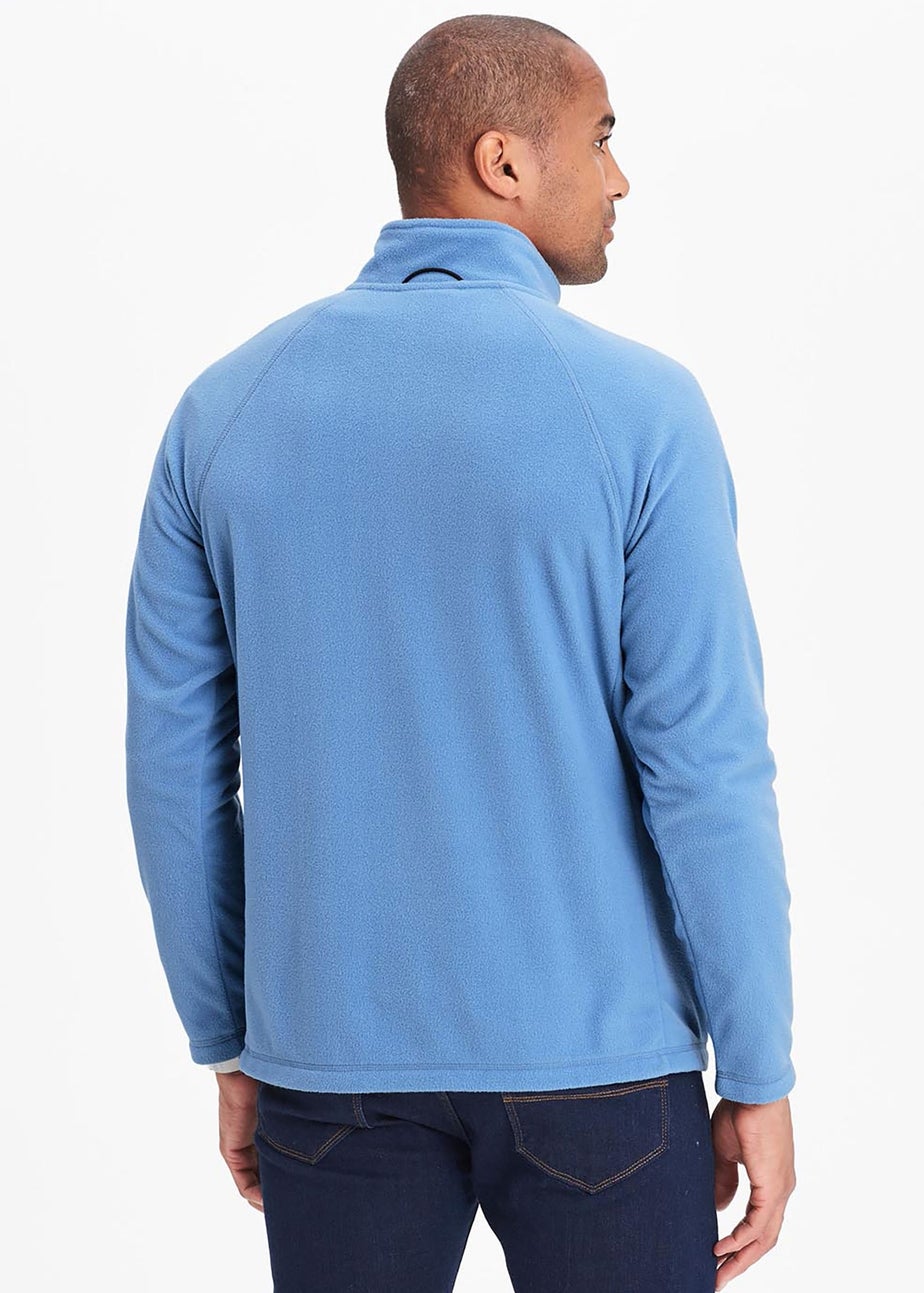 Cotton Traders Arctic Blue Recycled Microfleece Half Zip Top