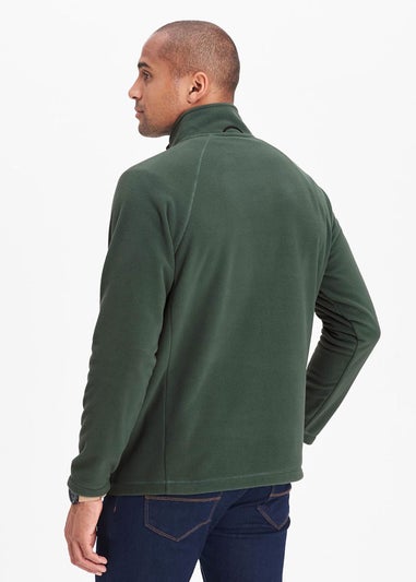 Cotton Traders Steel Green Recycled Microfleece Half Zip Top