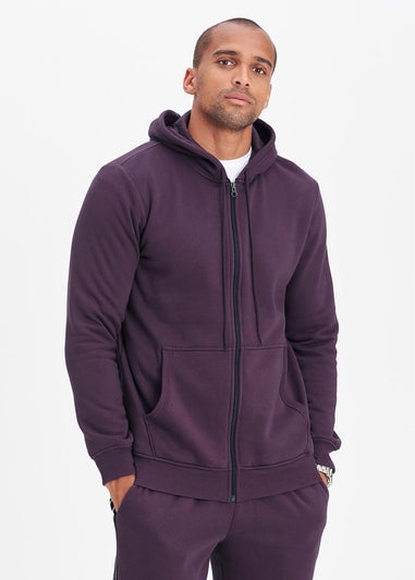 Cotton Traders Deep Violet Hooded Zip Through Sweat Top
