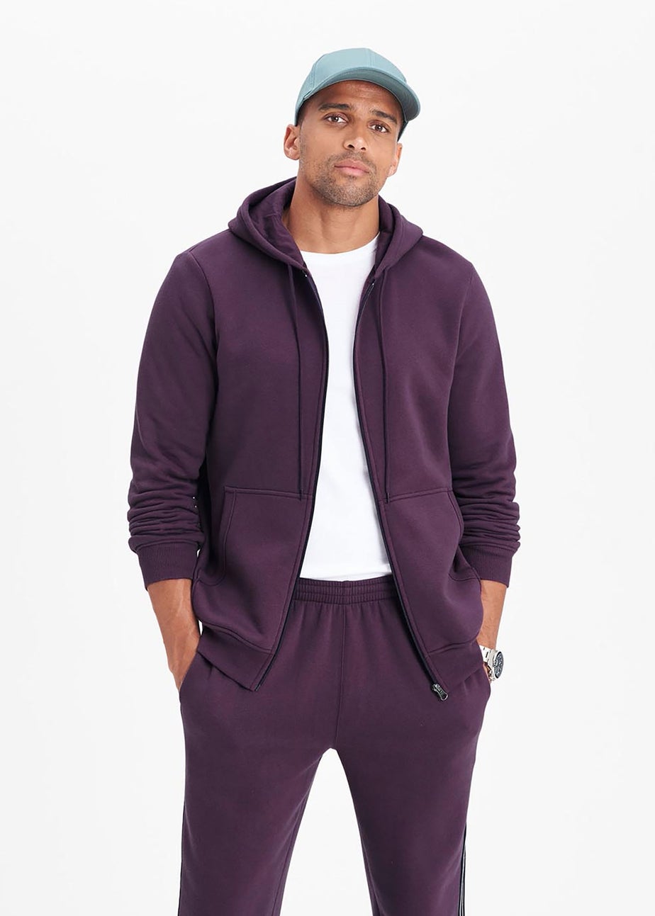 Cotton Traders Deep Violet Hooded Zip Through Sweat Top