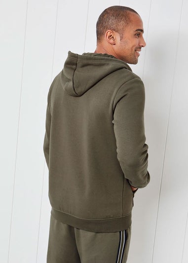 Cotton Traders Soft Khaki Hooded Zip Through Sweat Top
