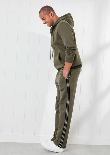 Cotton Traders Soft Khaki Hooded Zip Through Sweat Top