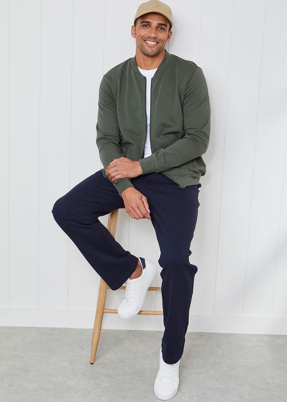 Cotton Traders Evergreen Baseball Collar Zip Through Top