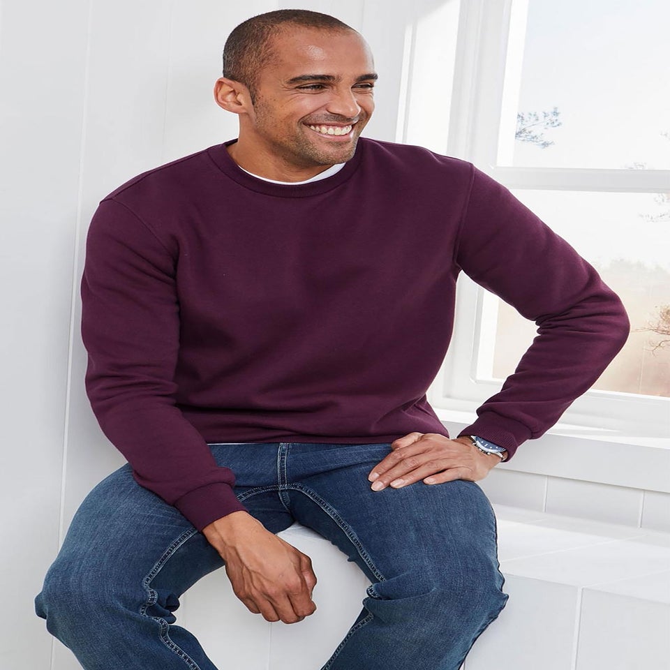 Cotton Traders Burgundy Crew Neck Sweatshirt