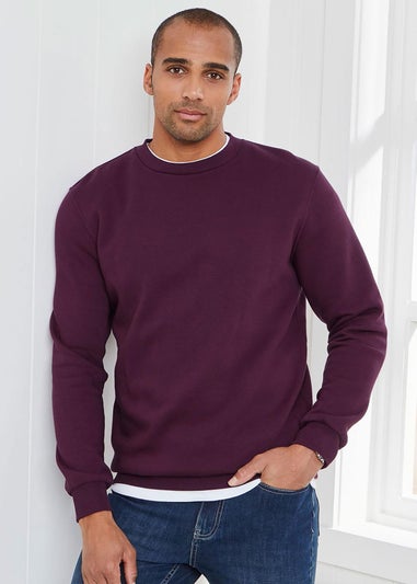 Cotton Traders Burgundy Crew Neck Sweatshirt