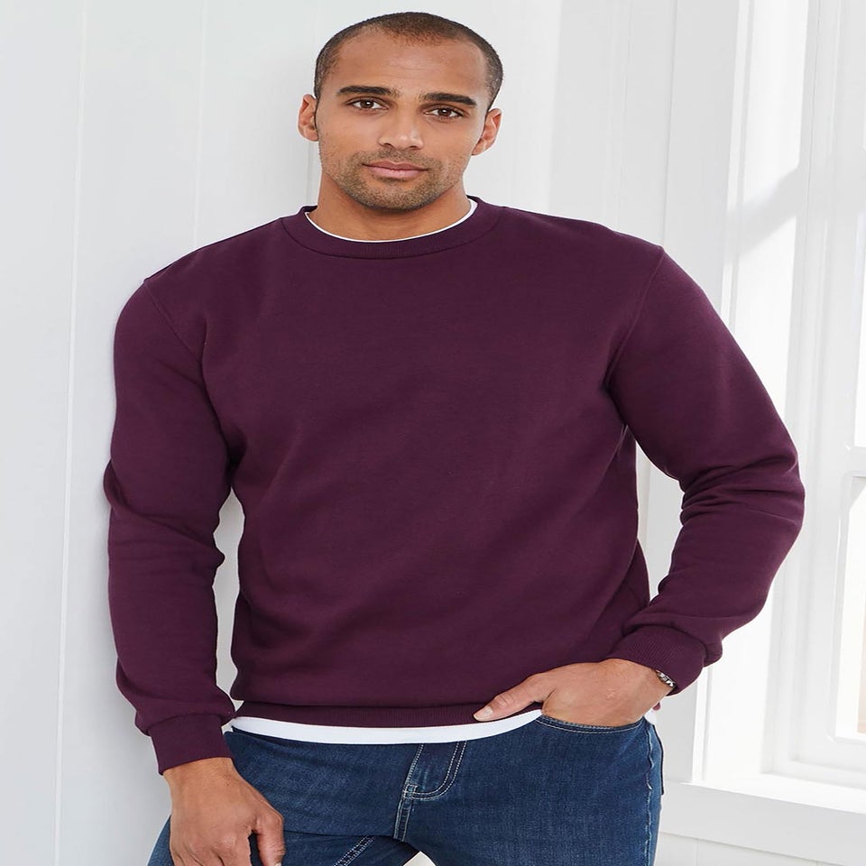 Cotton Traders Burgundy Crew Neck Sweatshirt