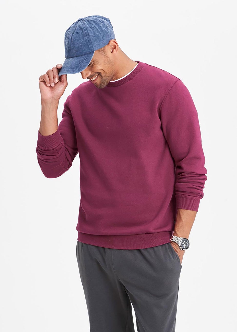 Cotton Traders Dark Raspberry Crew Neck Sweatshirt