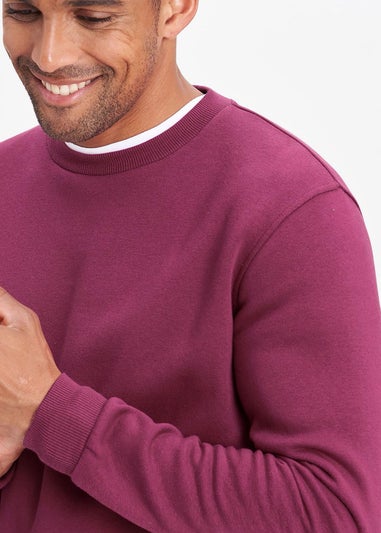 Cotton Traders Dark Raspberry Crew Neck Sweatshirt