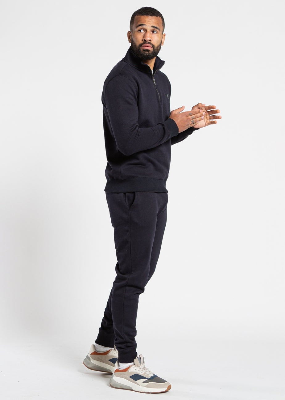 French Connection Navy Cotton Blend 1/2 Zip Jumper & Jogger Tracksuit Co-Ord