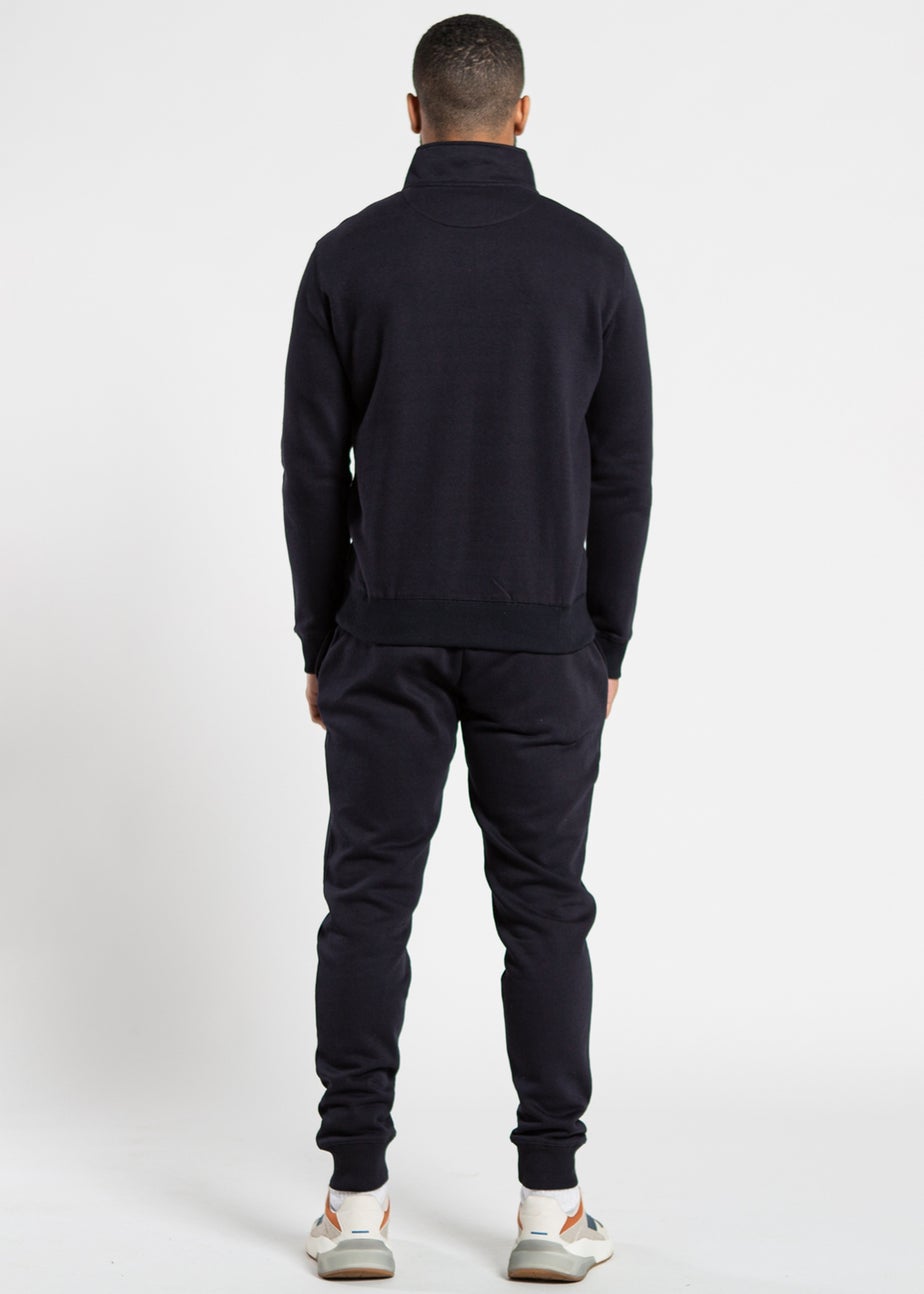 French Connection Navy Cotton Blend 1/2 Zip Jumper & Jogger Tracksuit Co-Ord