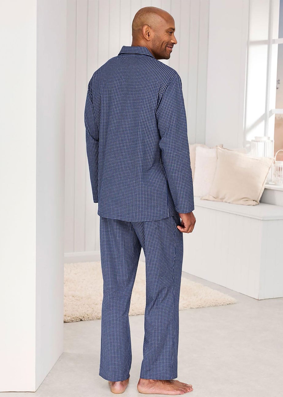 Cotton Traders Mid Blue Woven PJ Set