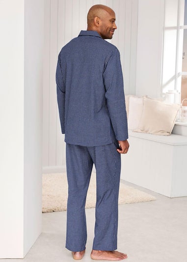 Cotton Traders Mid Blue Woven PJ Set