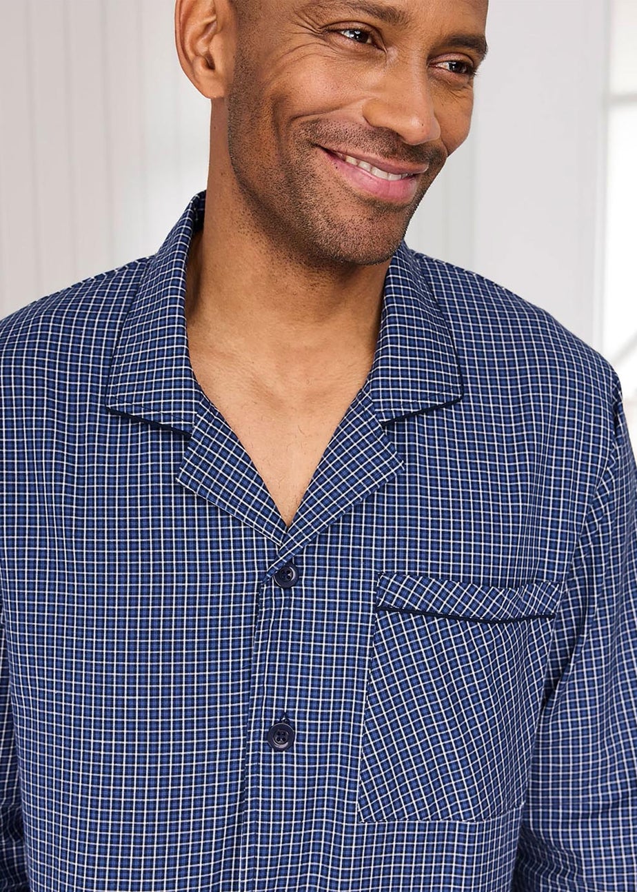 Cotton Traders Mid Blue Woven PJ Set