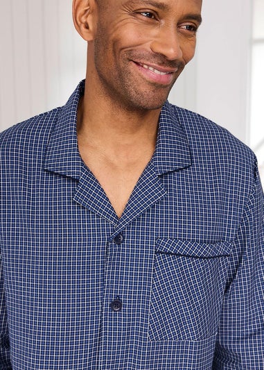 Cotton Traders Mid Blue Woven PJ Set