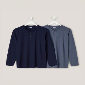 Cotton Traders Multi 2 Pack Cotton Rich Grandad Tops