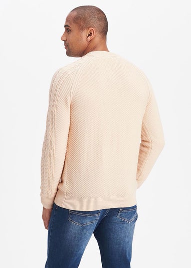 Cotton Traders Linen Cotton Textured Cable Button Through Cardigan