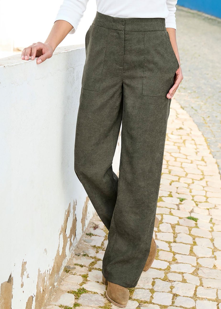 Cotton Traders Dark Forest Wide Leg Cord Trouser