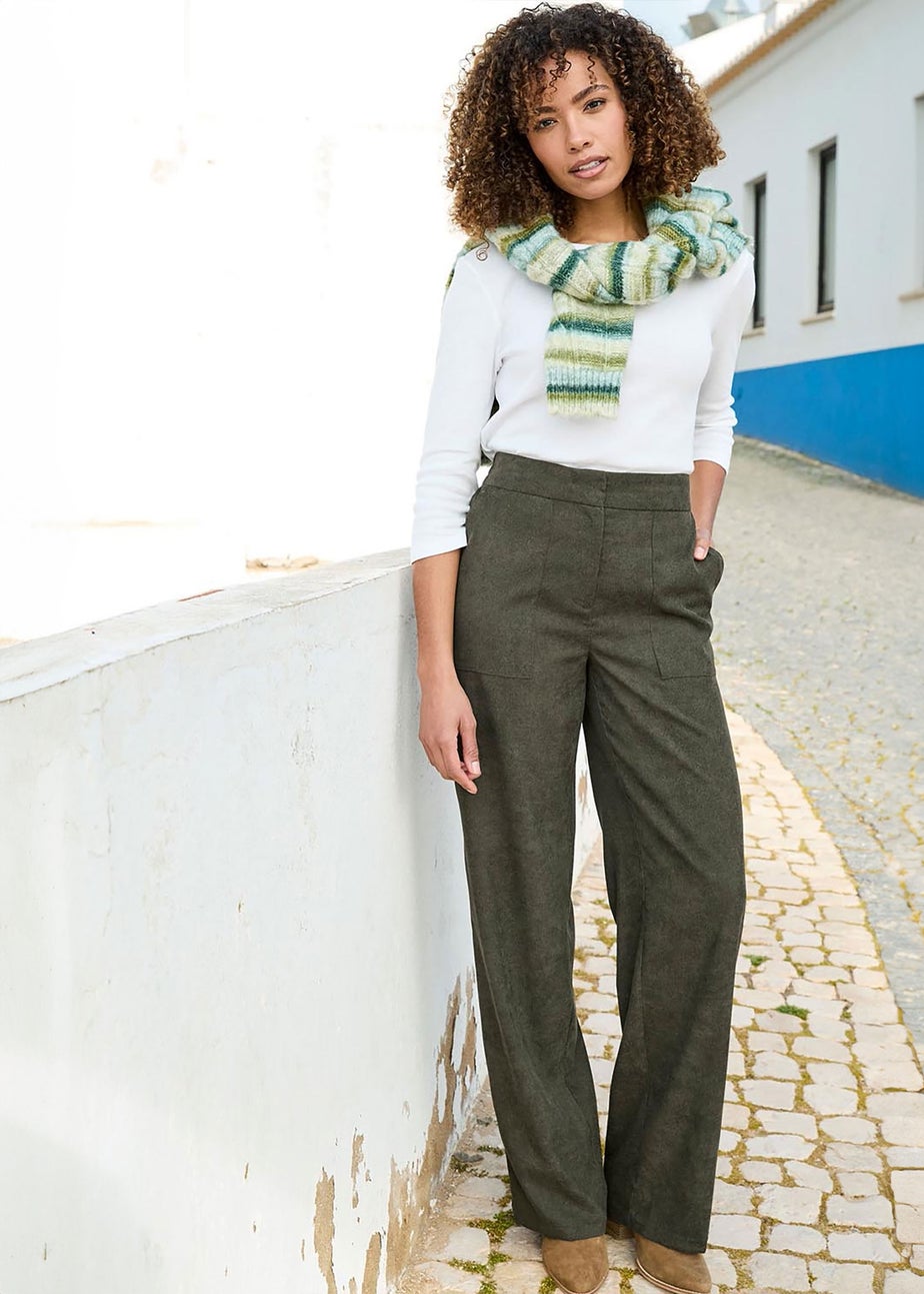 Cotton Traders Dark Forest Wide Leg Cord Trouser