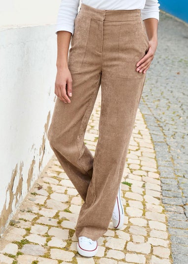 Cotton Traders Light Tan Wide Leg Cord Trouser