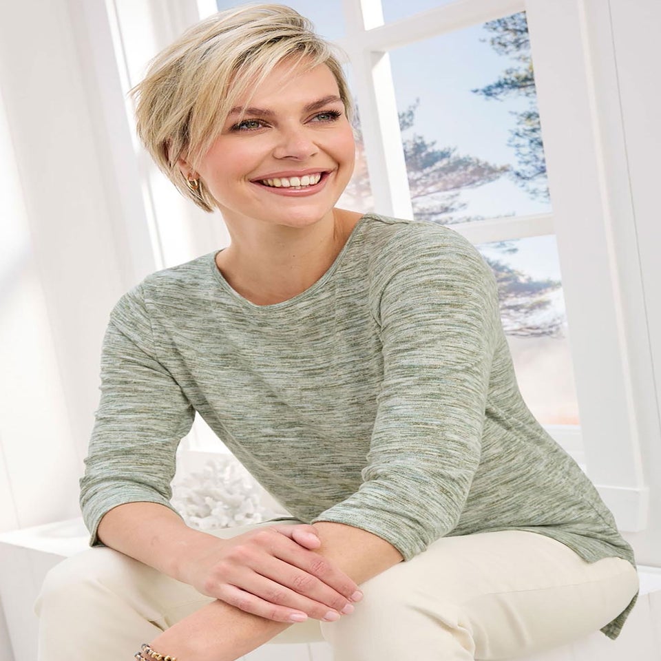 Cotton Traders Olive Space Dye Soft Touch Jersey Tunic