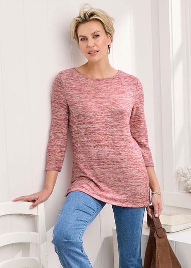 Cotton Traders Antique Pink Space Dye Soft Touch Jersey Tunic
