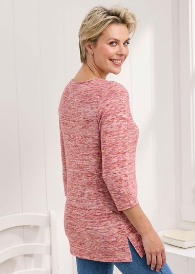 Cotton Traders Antique Pink Space Dye Soft Touch Jersey Tunic