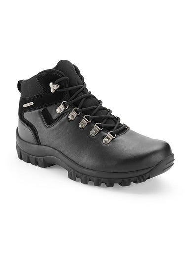 Cotton Traders Black Waterproof Leather Boots