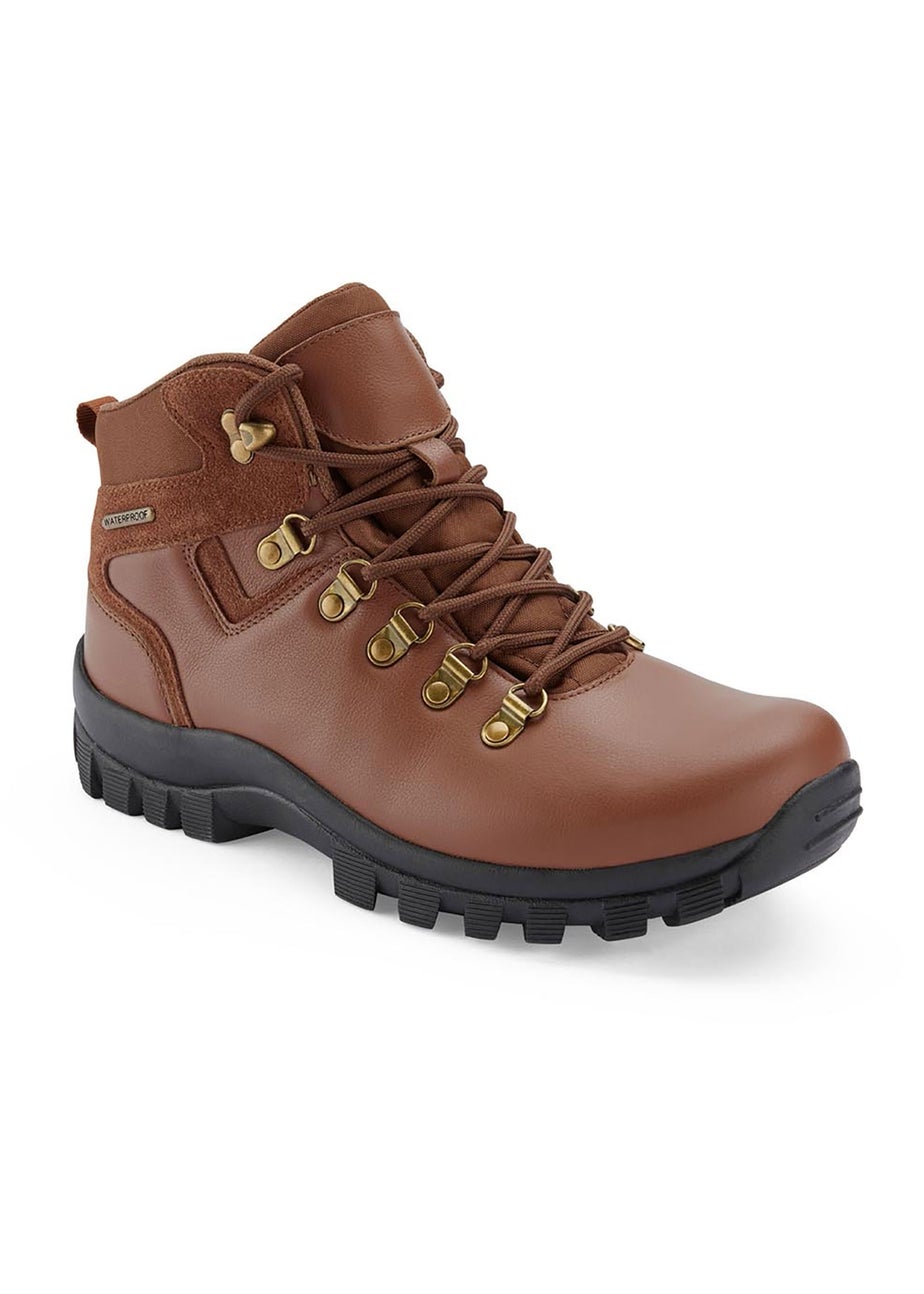Cotton Traders Tan Waterproof Leather Boots