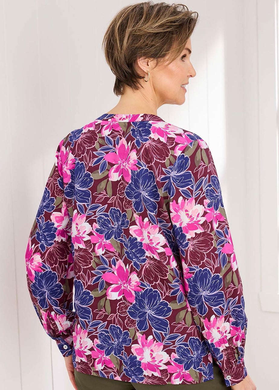 Cotton Traders Burgundy Printed Blouse