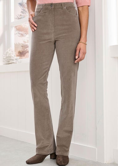 Cotton Traders Mocha Stretch Cord Straight Leg Jeans