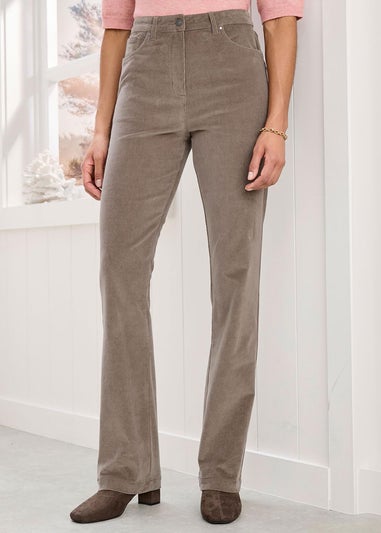 Cotton Traders Mocha Stretch Cord Straight Leg Jeans