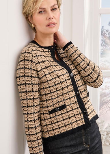 Cotton Traders Light Camel Boucle Cardigan