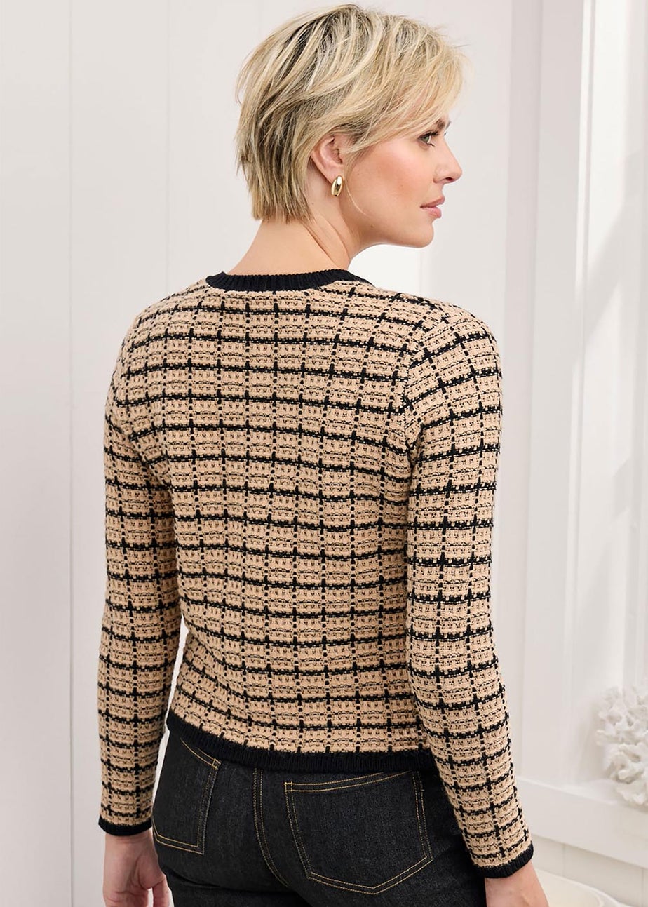 Cotton Traders Light Camel Boucle Cardigan