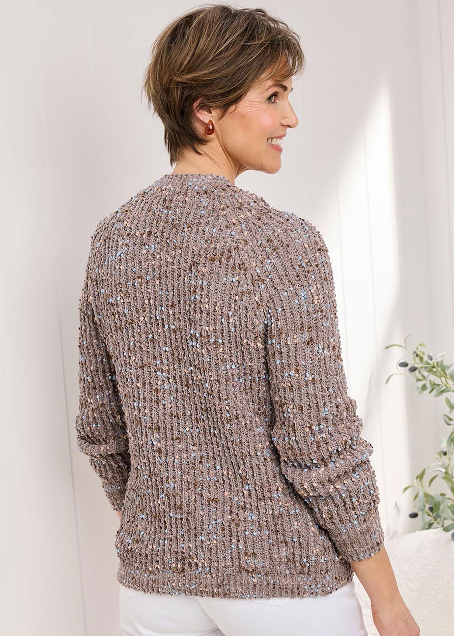 Cotton Traders Mocha Chenille V Neck Cardigan