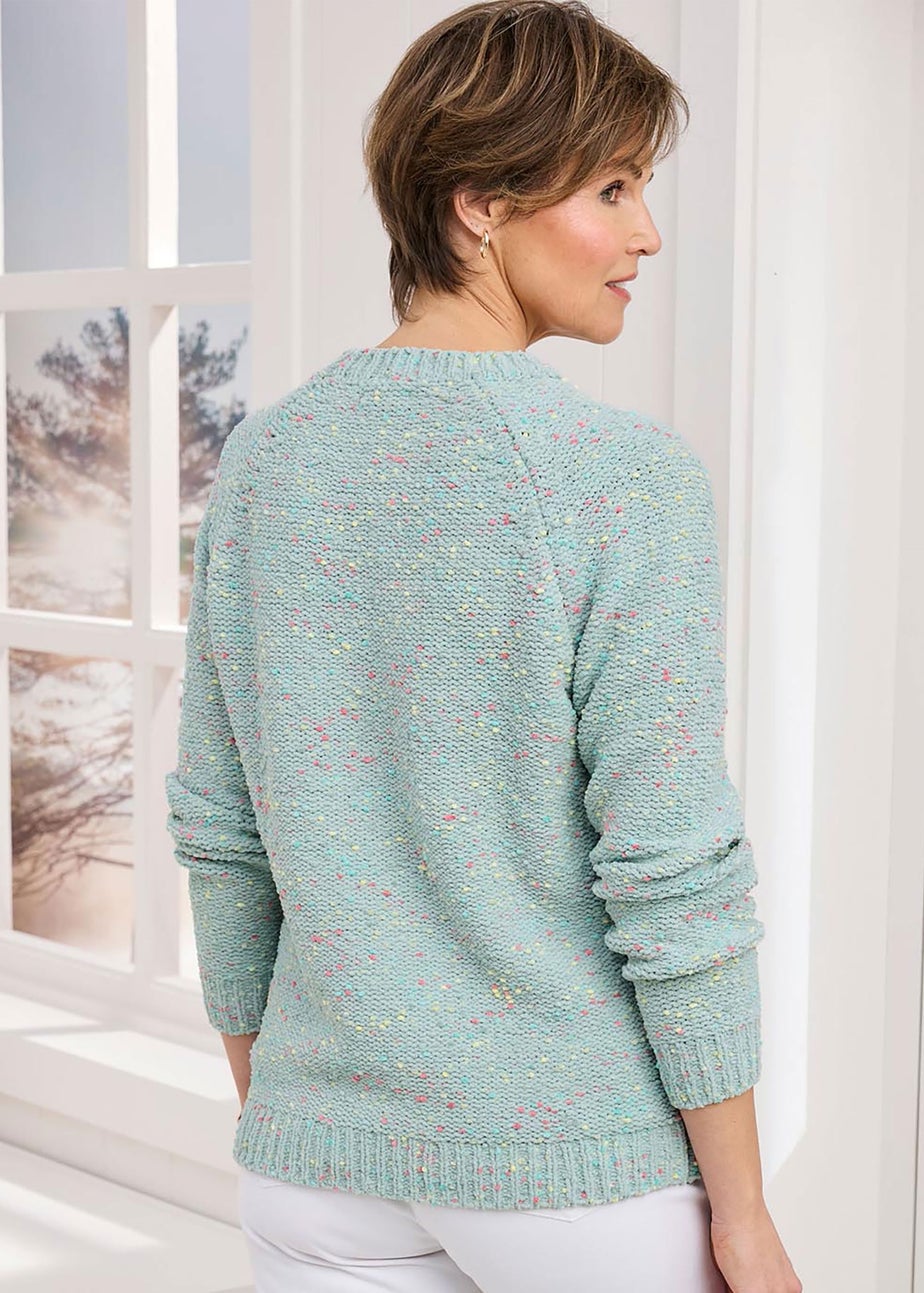 Cotton Traders Misty Green Chenille Crew Neck Jumper