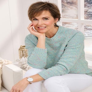 Cotton Traders Misty Green Chenille Crew Neck Jumper