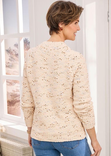 Cotton Traders Oyster Chenille Crew Neck Jumper