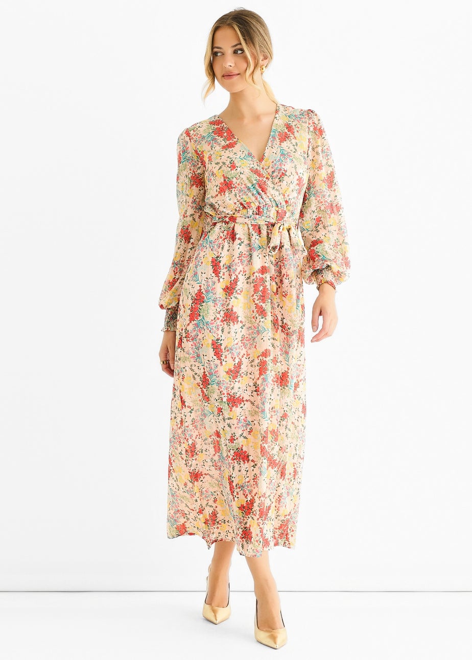 Gini London Multi Jacquard Chiffon Midi Dress