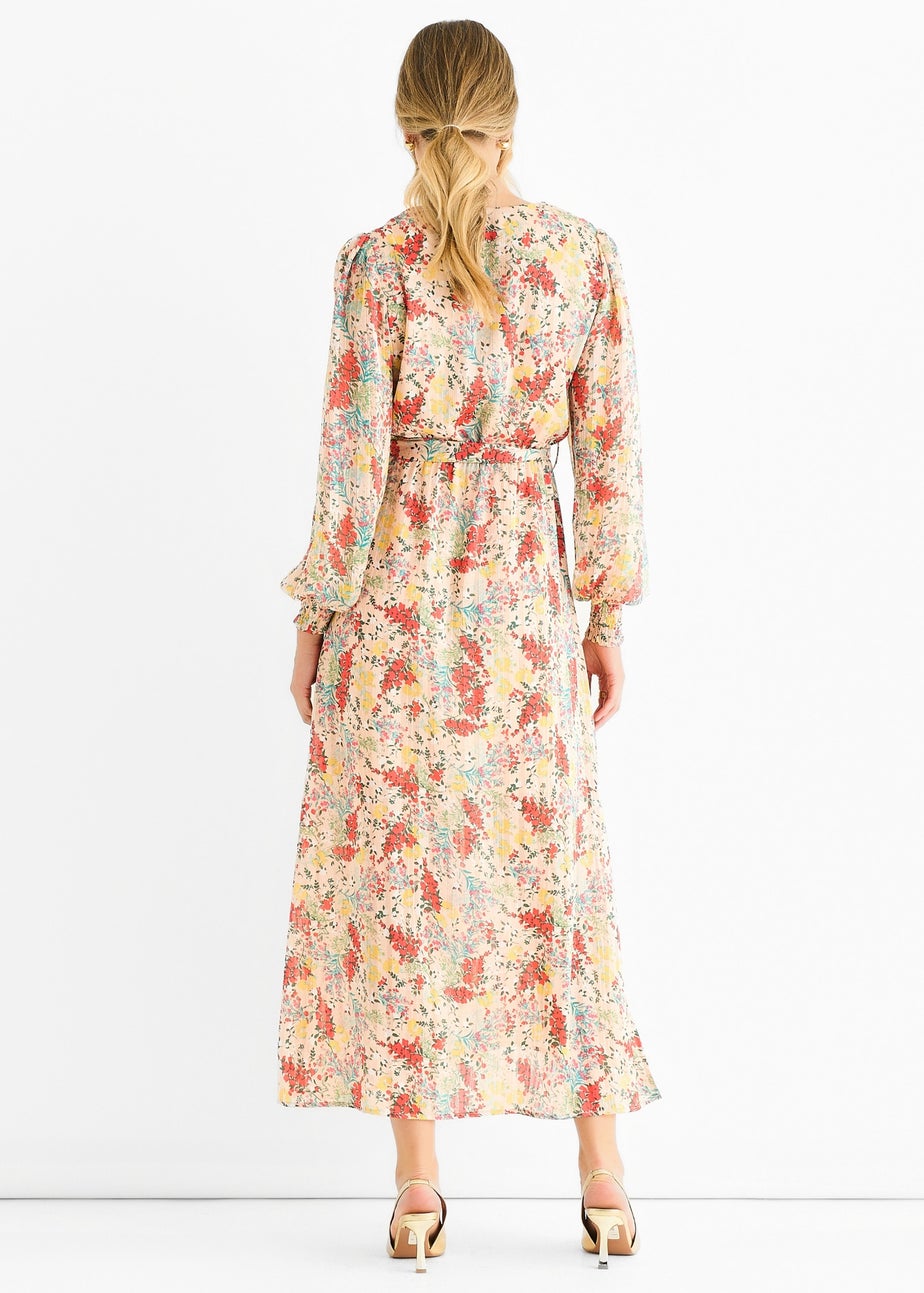 Gini London Multi Jacquard Chiffon Midi Dress