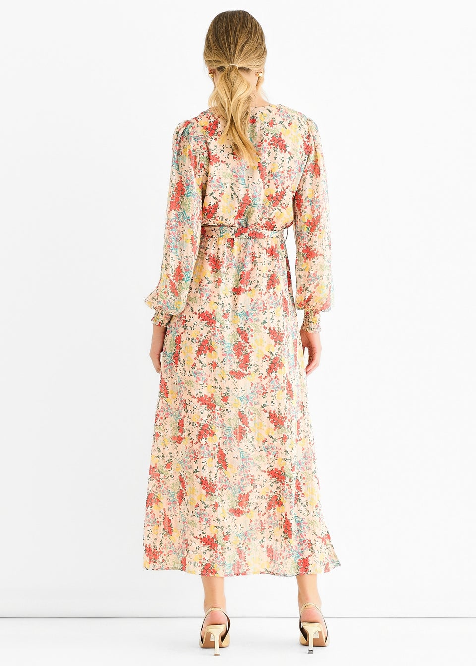 Gini London Multi Jacquard Chiffon Midi Dress
