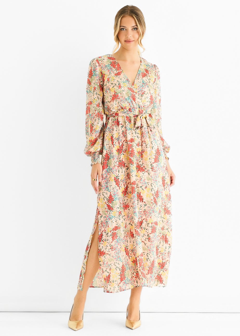 Gini London Multi Jacquard Chiffon Midi Dress