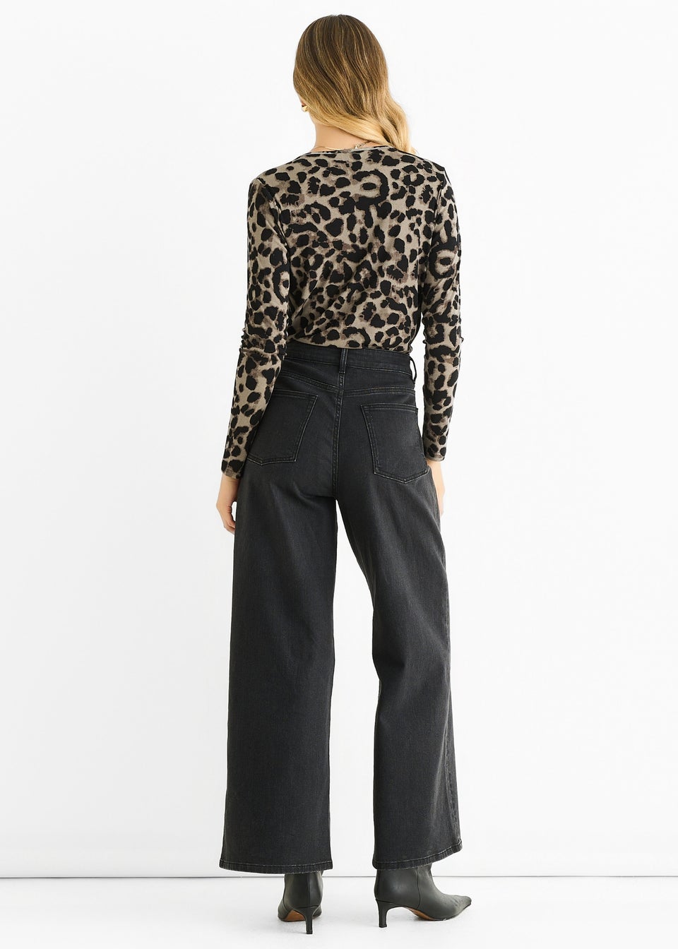 Gini London Grey Animal Wrap Jersey Bodysuit