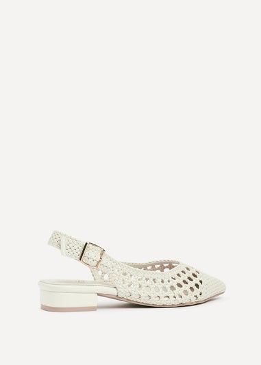 Linzi Carolina Ivory Faux Leather Woven Ballet Flats