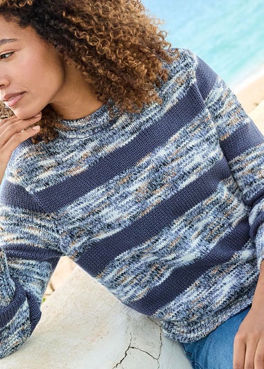 Cotton Traders Night Sky Stripe Jumper
