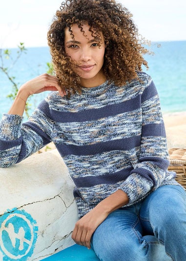 Cotton Traders Night Sky Stripe Jumper