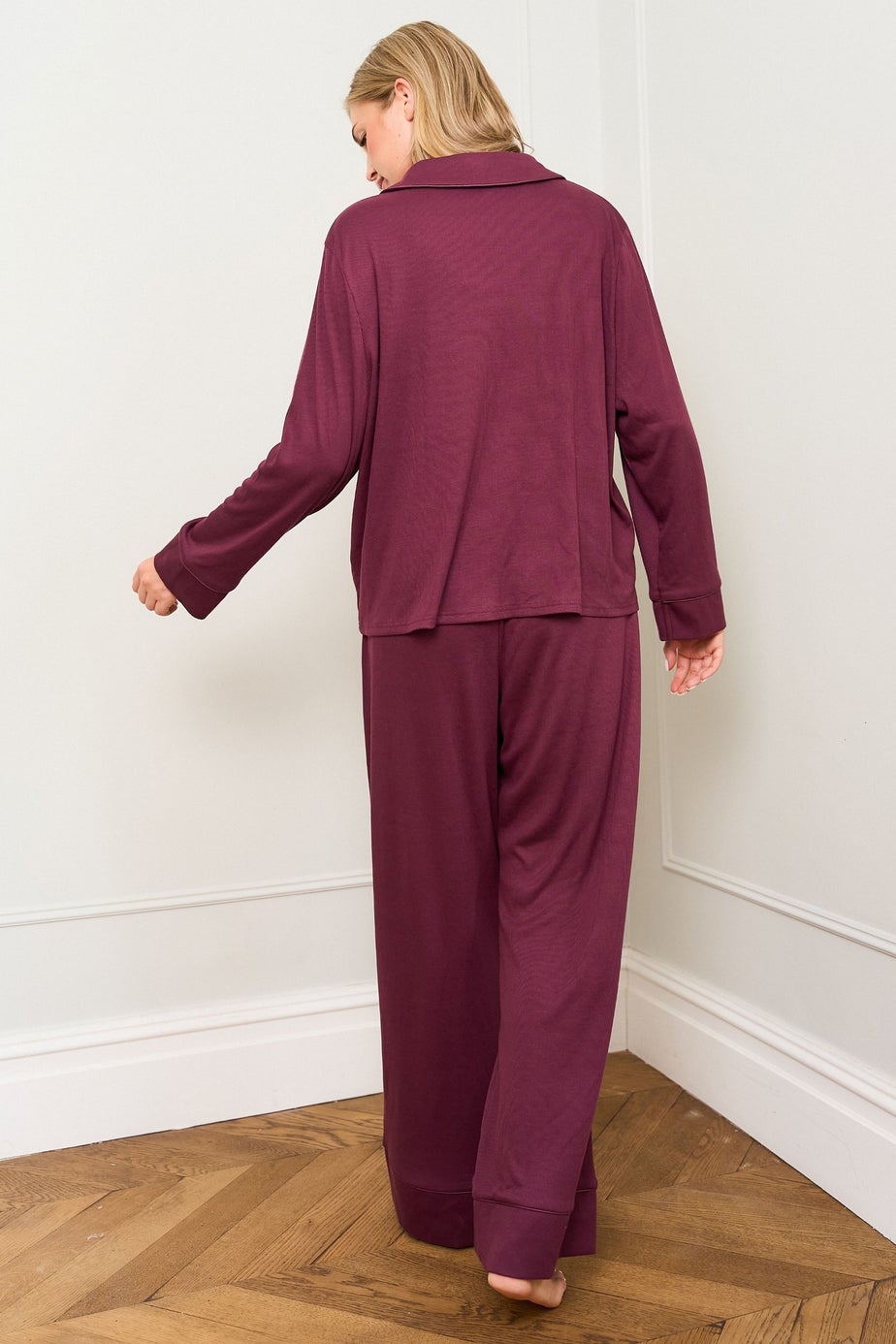 JimJam Burgundy Traditional Pyjama Set