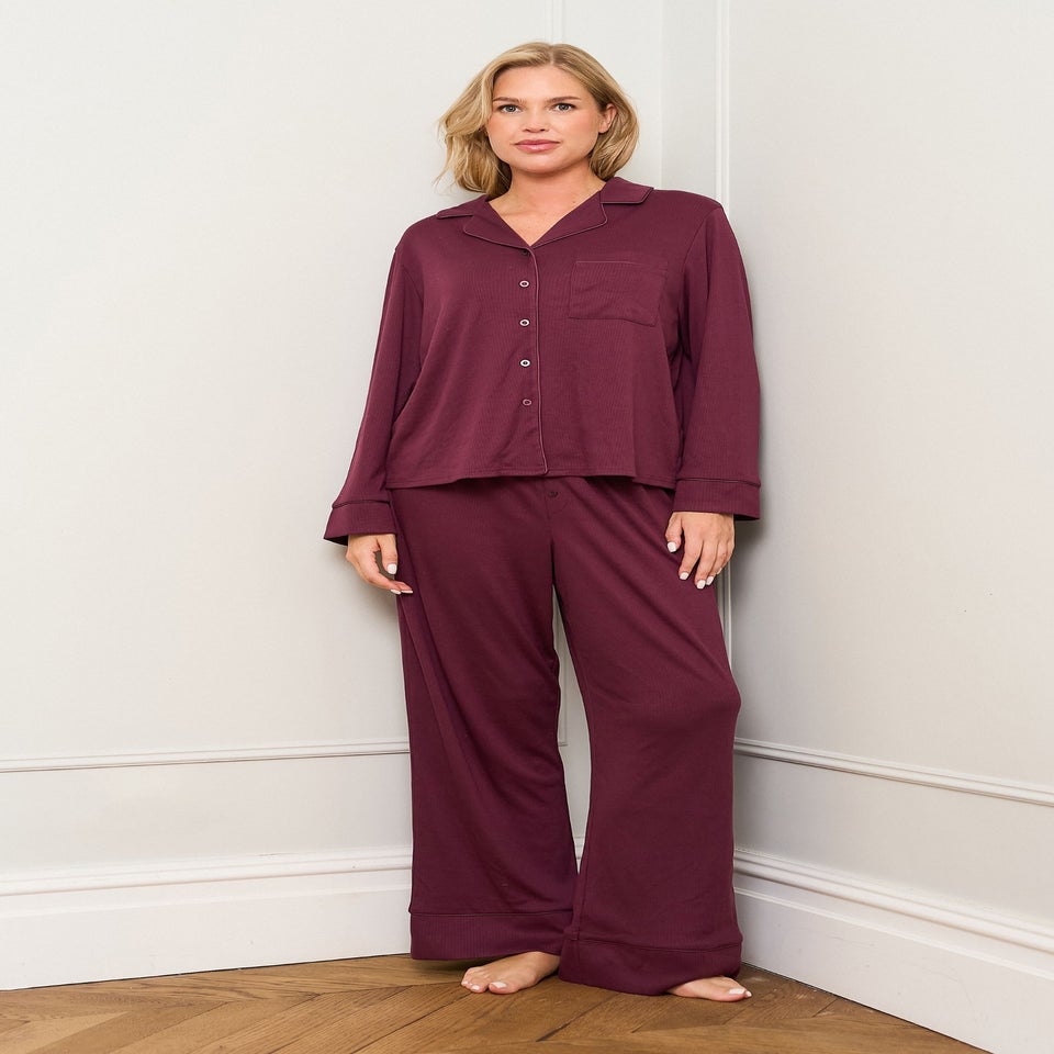 JimJam Burgundy Traditional Pyjama Set