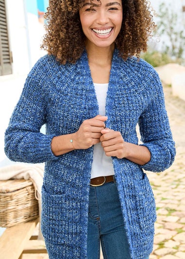 Cotton Traders Night Sky Fleck Edge To Edge Cardigan